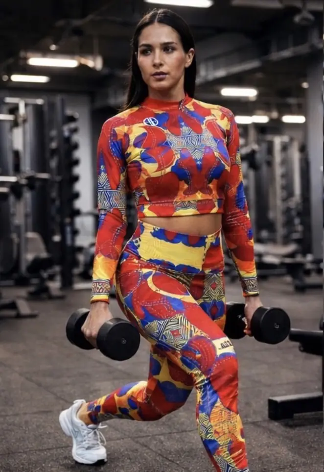 Athlete performing a lunge with dumbbells in ALLEON Activewear