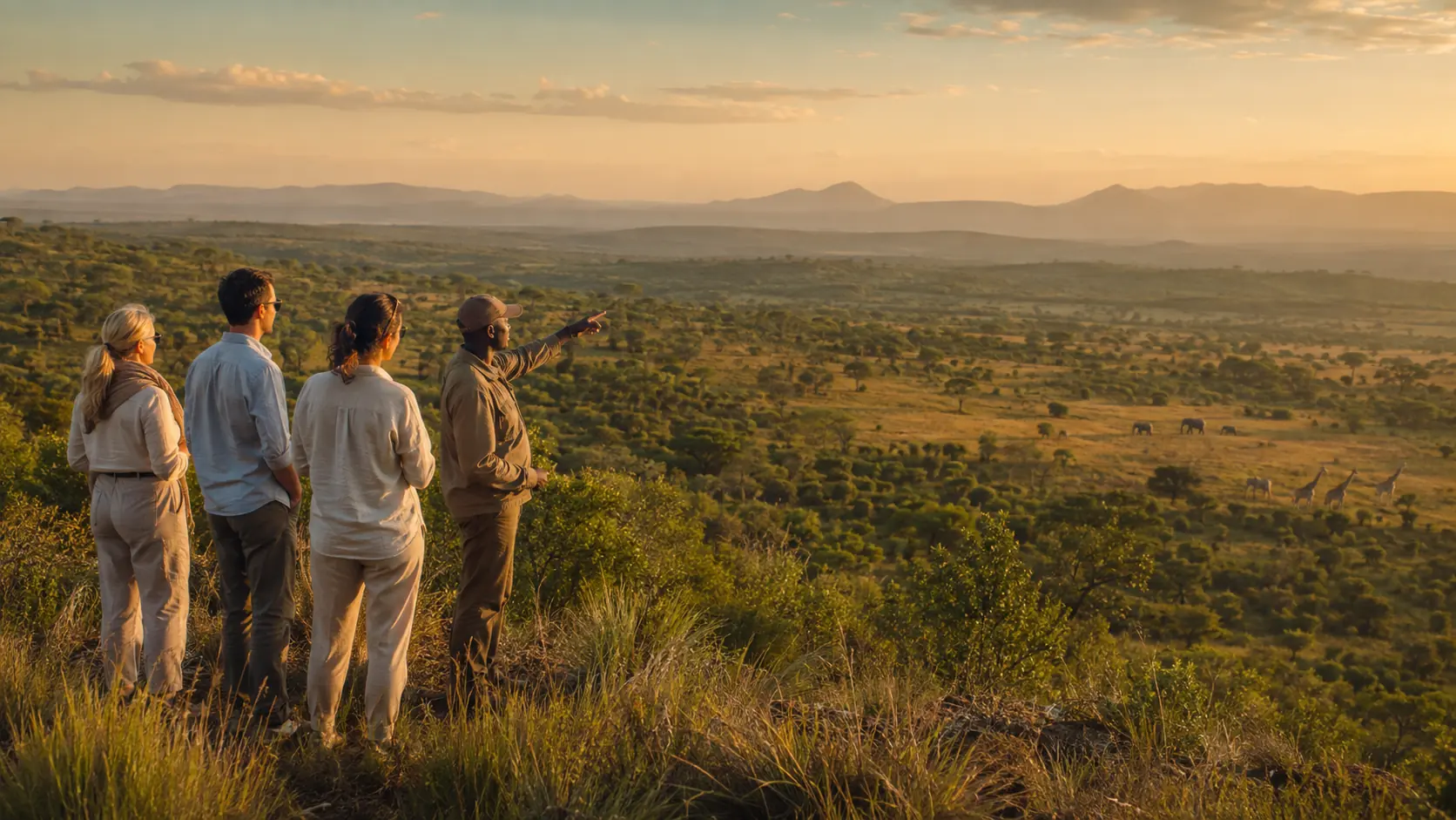 A small group discovering Kenya with a local nature guide